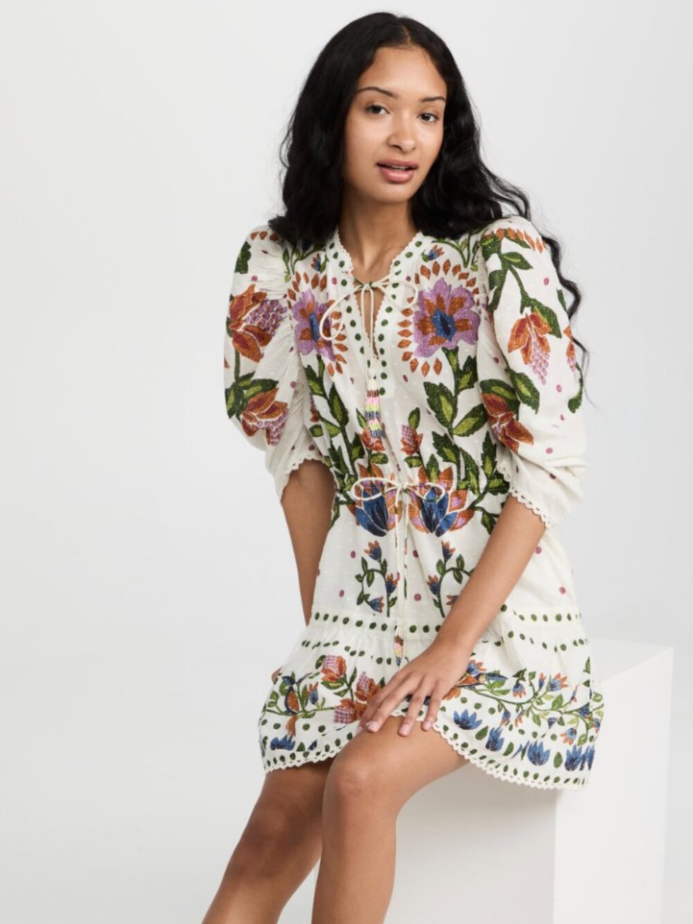 Farm Rio - Floral Print Mini Dress